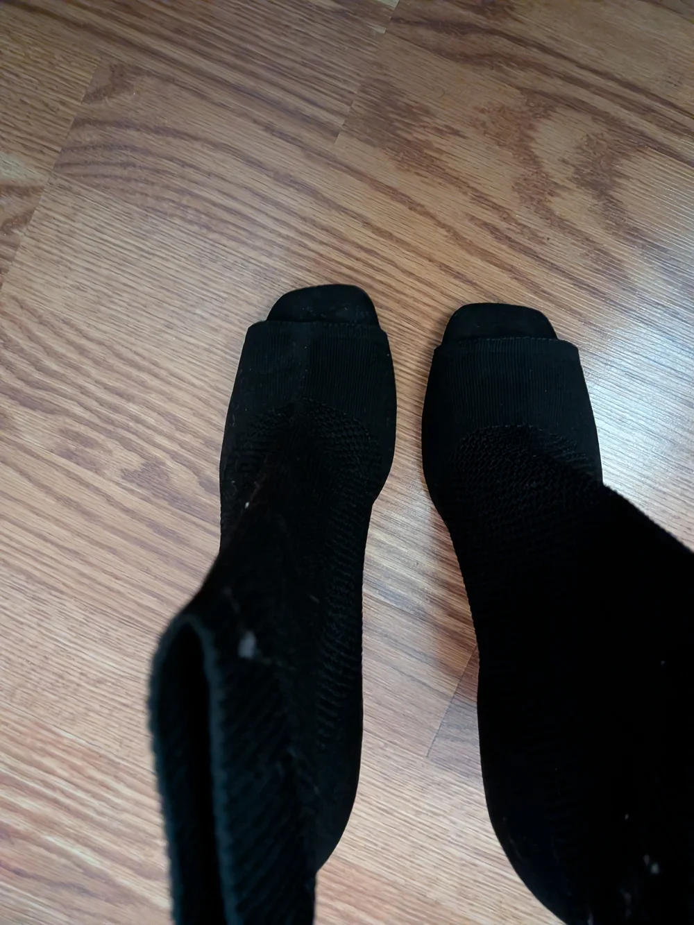 MIA Black Knit Sock Ankle Booties with Stiletto Heel